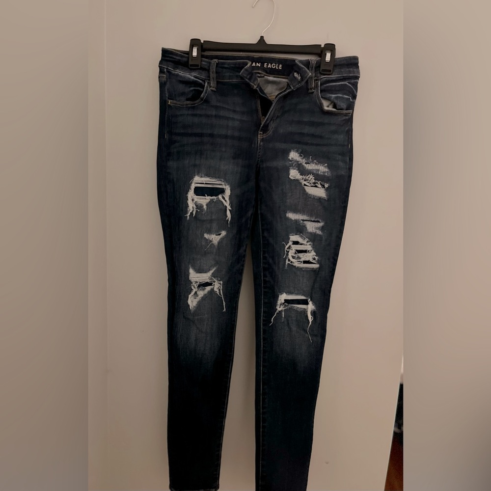 American Eagle Outfitters Dark Blue High Rise Jeans